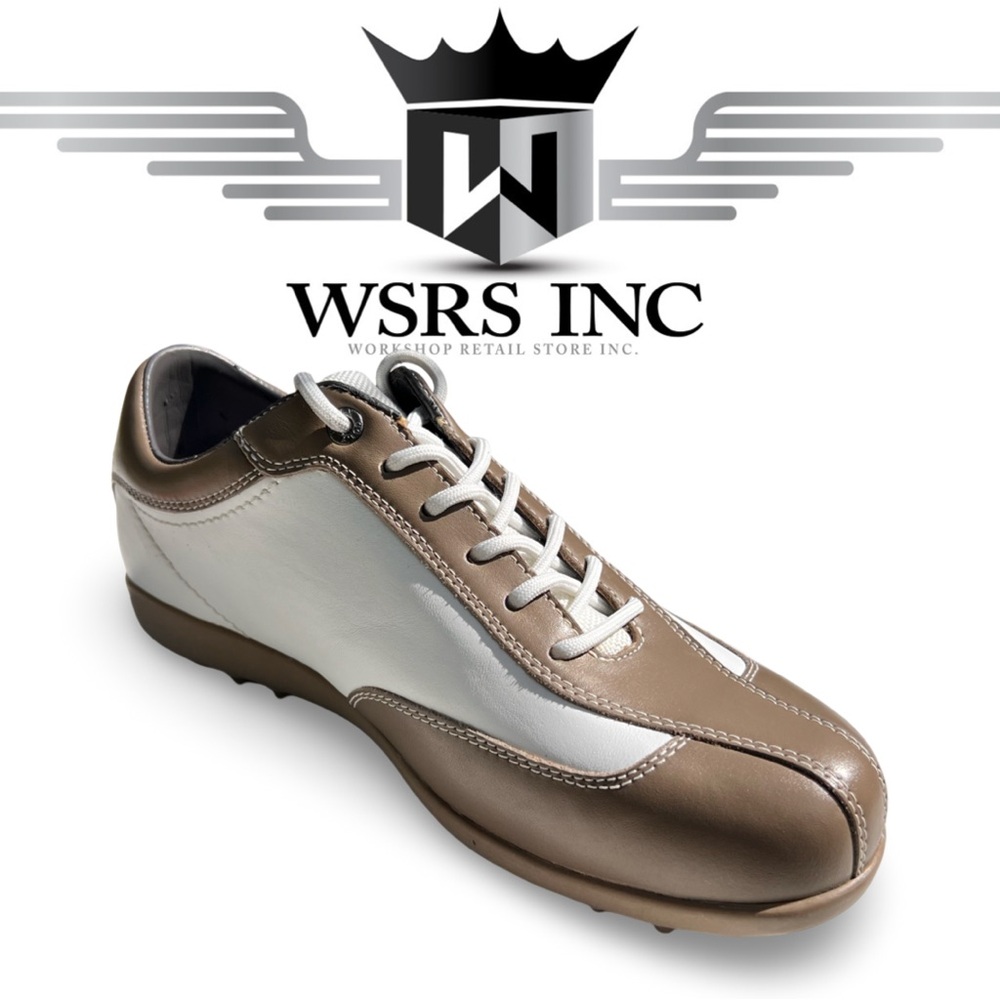 Bally White Beige Taupe Golf Shoes 7.5 View 4
